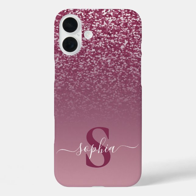 Elegant Glitter monogrammed Name Case-Mate iPhone Case (Back)
