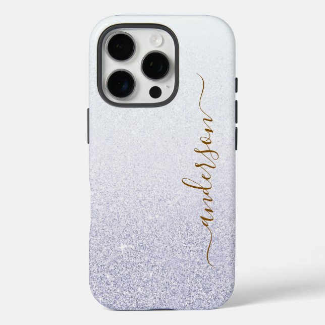 Elegant Glitter monogrammed Name Case-Mate iPhone Case (Back)