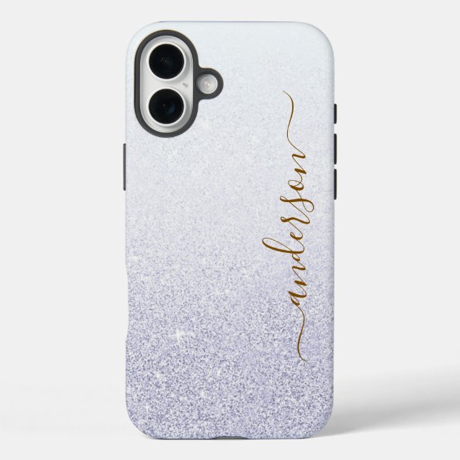 Elegant Glitter monogrammed Name Case-Mate iPhone Case (Back)