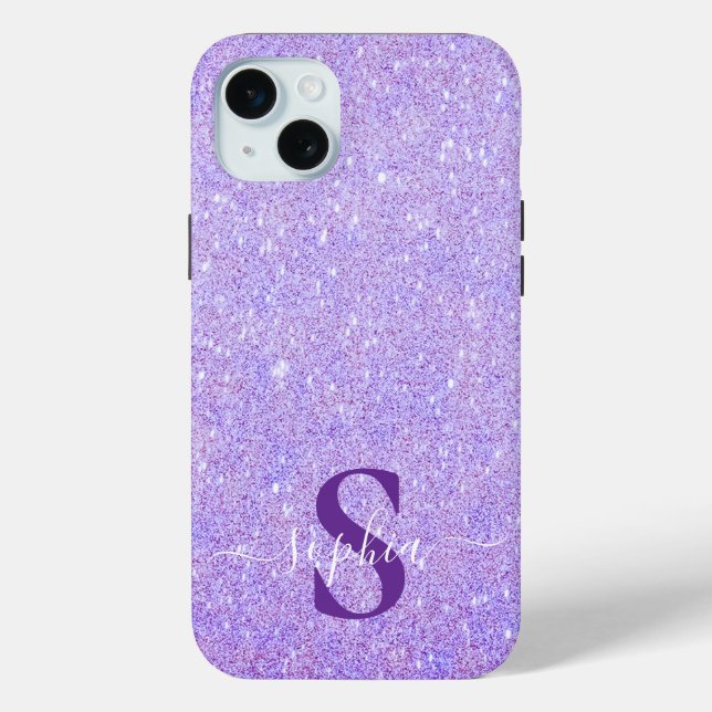 Elegant Glitter monogrammed Name Case-Mate iPhone Case (Back)