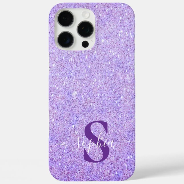 Elegant Glitter monogrammed Name Case-Mate iPhone Case (Back)