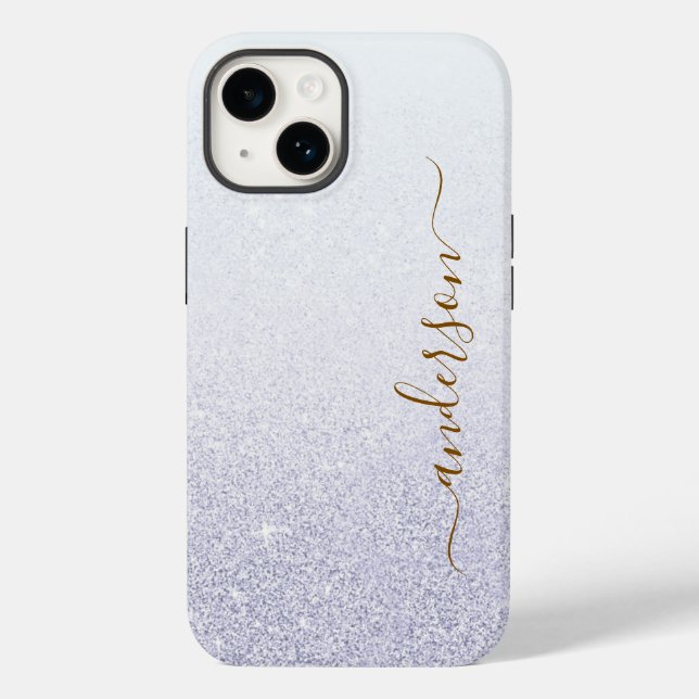 Elegant Glitter monogrammed Name Case-Mate iPhone Case (Back)