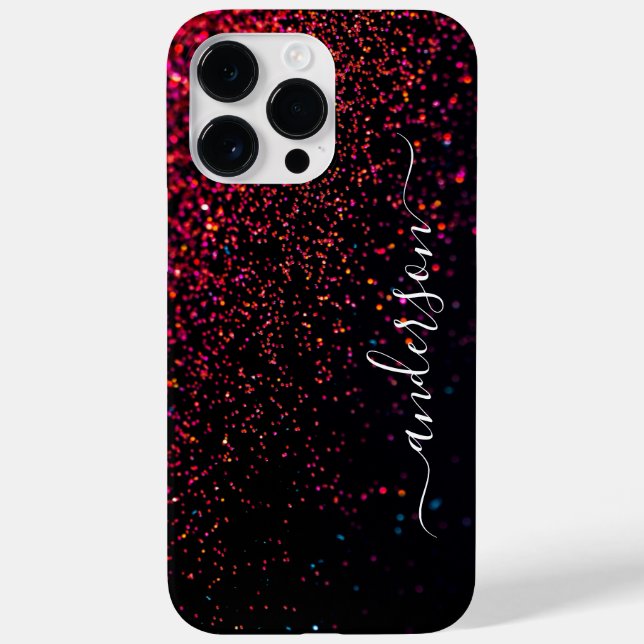 Elegant Glitter monogrammed Name Case-Mate iPhone Case (Back)