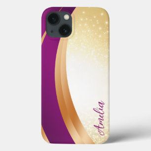 Elegant Glitter monogrammed Name iPhone 13 Case