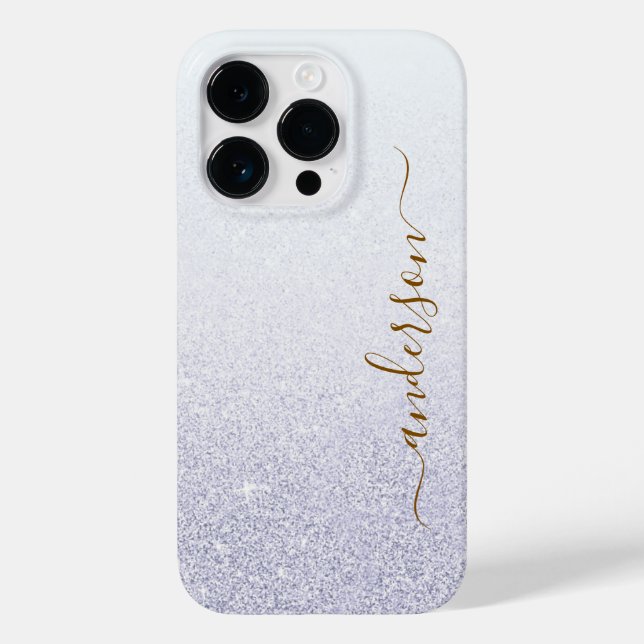 Elegant Glitter monogrammed Name Case-Mate iPhone Case (Back)