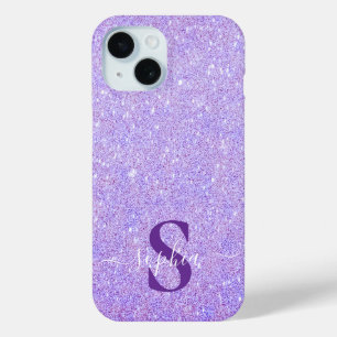 Elegant Glitter monogrammed Name iPhone 15 Case