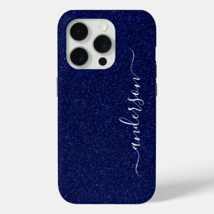 Elegant Glitter monogrammed Name iPhone 15 Pro Case