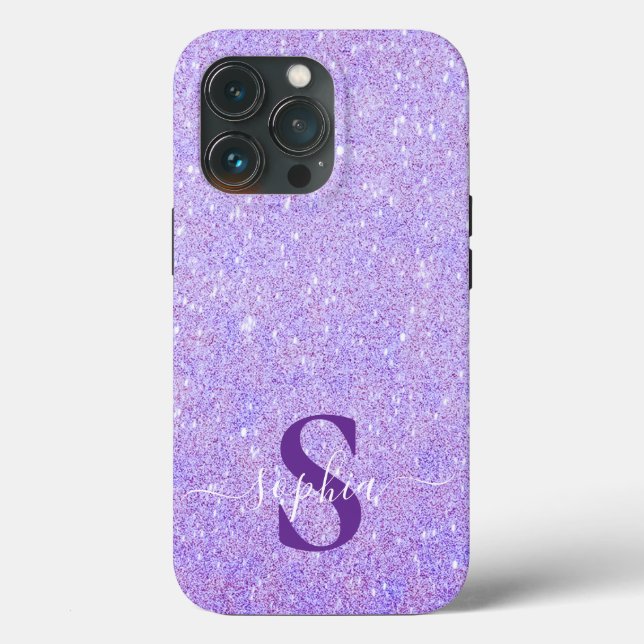 Elegant Glitter monogrammed Name Case-Mate iPhone Case (Back)