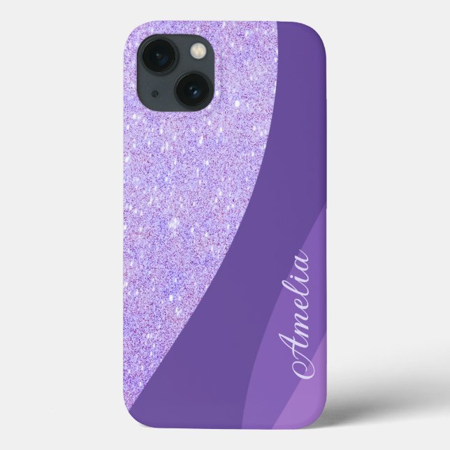 Elegant Glitter monogrammed Name Case-Mate iPhone Case (Back)