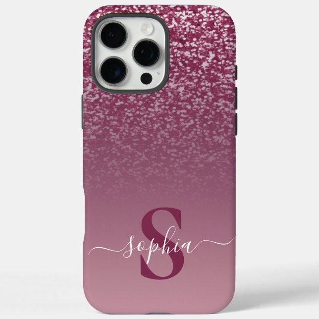 Elegant Glitter monogrammed Name Case-Mate iPhone Case (Back)