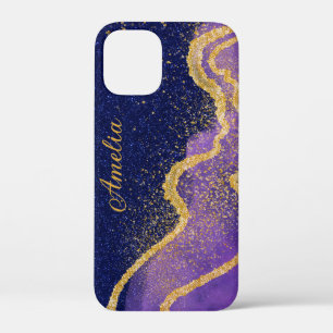 Elegant Glitter monogrammed Name iPhone 12 Mini Case