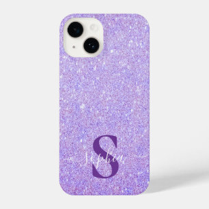 Elegant Glitter monogrammed Name iPhone 14 Case