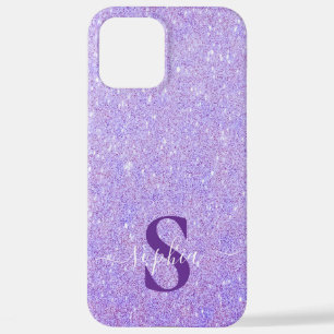 Elegant Glitter monogrammed Name iPhone 12 Pro Max Case