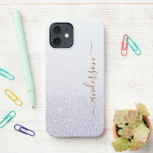 Elegant Glitter monogrammed Name iPhone 12 Case