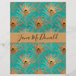 Elegant Glitter Peacock Feathers Personalised