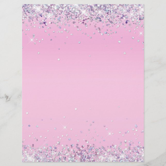 Elegant glitter pink blank letterhead (Front)