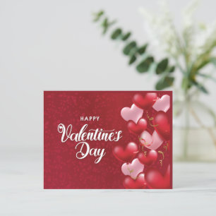 Elegant Glitter Red Hearts Valentine's Day Postca Postcard