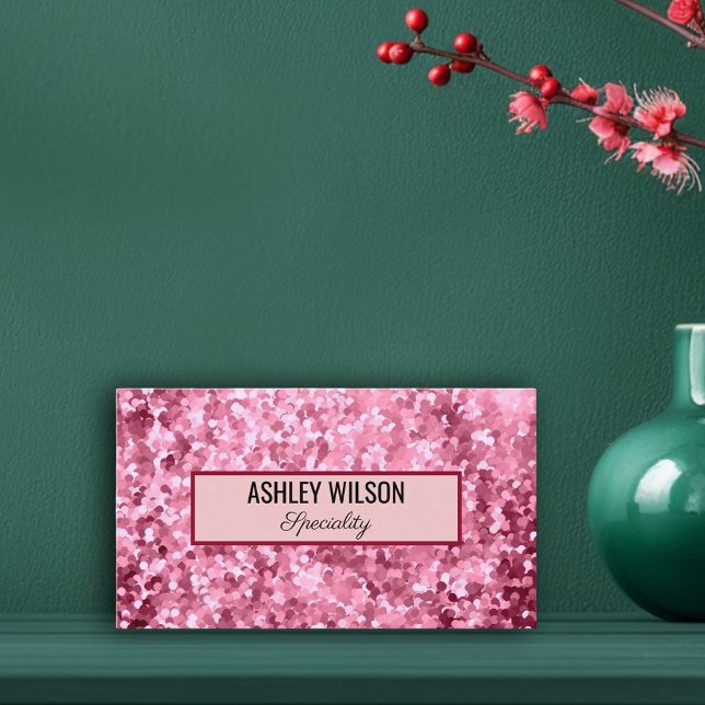 Elegant glitter rose gold business card (Feminine and girly design)