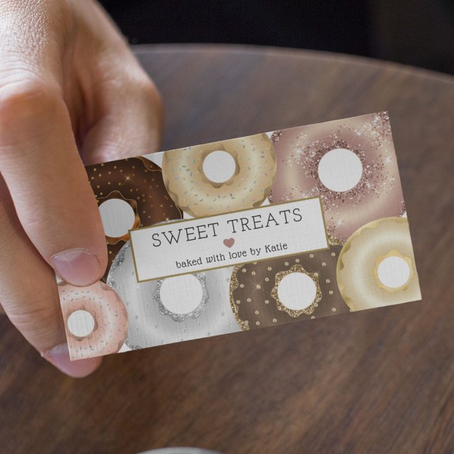 Elegant Glitter Sprinkle Doughnut Bakery Cake Past Business Card (Creator Uploaded)