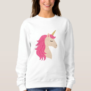 Elegant Glitter Unicorn with Sparkle Style Sweatshirt