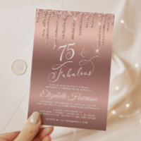 Elegant Glitter Virtual 75th Birthday Party 