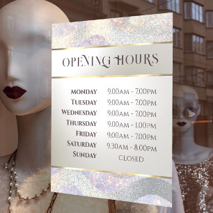 Elegant glitter watercolor waves opening hours