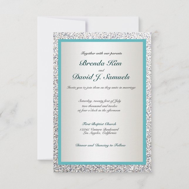 Elegant Glitter Wedding Invitation (Front)