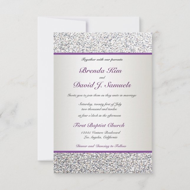 Elegant Glitter Wedding Invitation (Front)