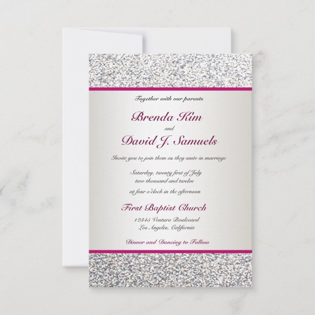 Elegant Glitter Wedding Invitation (Front)