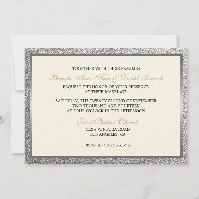 Elegant Glitter Wedding Invitation (Front)