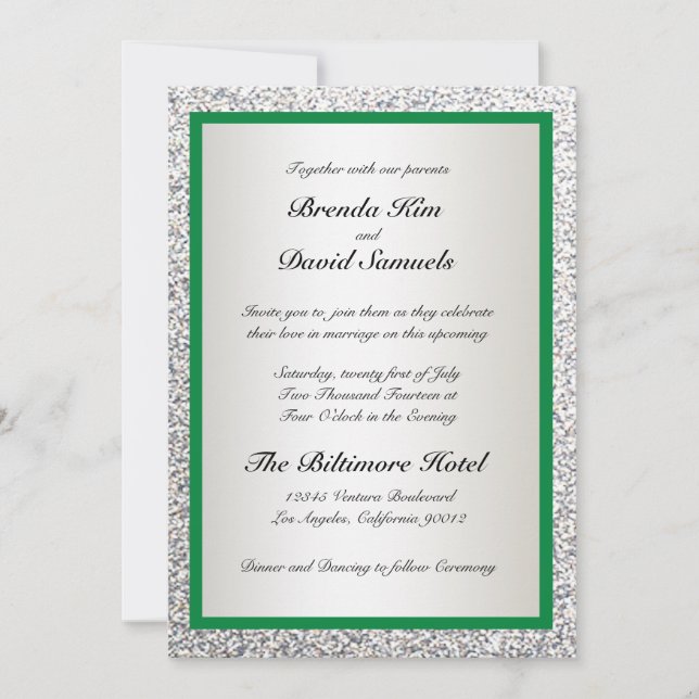 Elegant Glitter Wedding Invitation (Front)