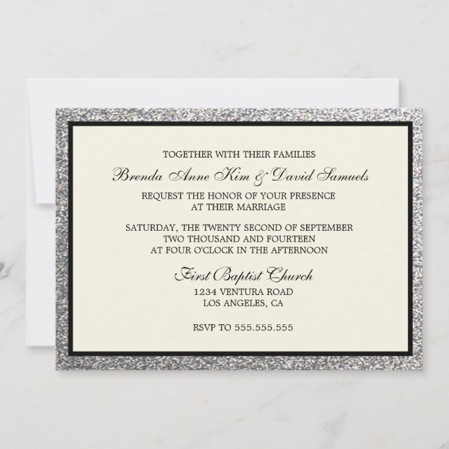 Elegant Glitter Wedding Invitation (Front)