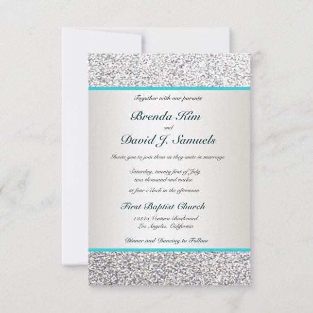 Elegant Glitter Wedding Invitation (Front)