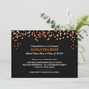 Elegant Glittery Confetti Graduation Party Invitation