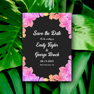 Elegant Glow Neon Lights Roses Boho Floral Wedding Save The Date