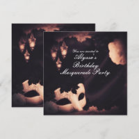 Elegant Glow Vintage Masquerade Mask Invitation