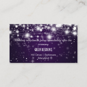 Elegant Glowing Stars Purple Wedding Insert