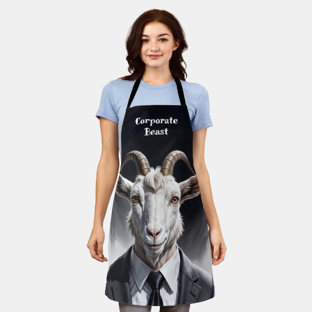 Elegant goat gentleman in formal portrait scene apron (Worn)
