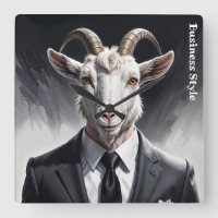 Elegant goat gentleman in formal portrait scene
