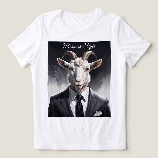 Elegant goat gentleman in formal portrait scene Tri-Blend shirt (Design Front)