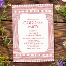 Elegant Goddess Party invite in pink