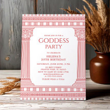 Elegant Goddess Party invite in pink