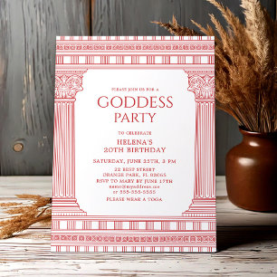 Elegant Goddess Party invite in pink