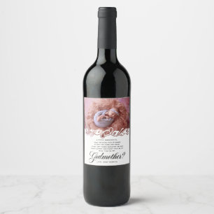 Elegant Godmother Photo Proposal Wine Label