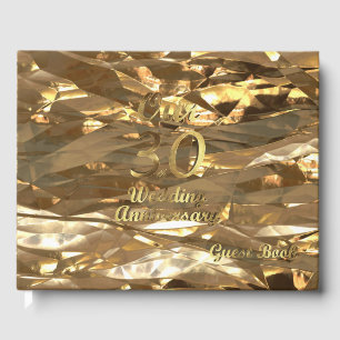 Elegant Gold 30th Wedding Anniversary Guest Book