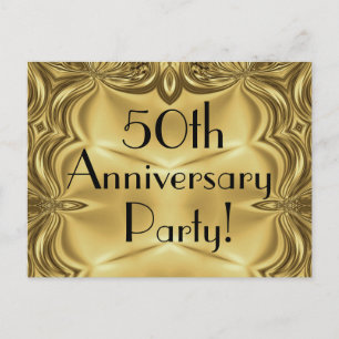 Elegant Gold 50th Anniversary Invitation Postcards