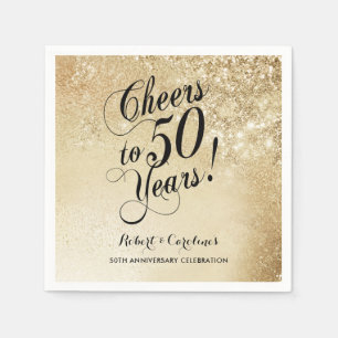Elegant Gold 50th Anniversary Napkin