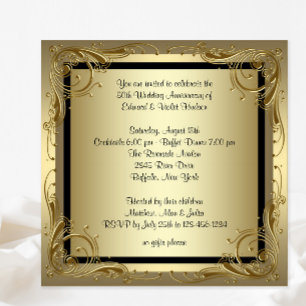 Elegant Gold 50th Wedding Anniversary Party Invitation