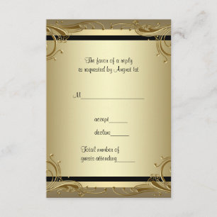 Elegant Gold 50th Wedding Anniversary Party RSVP Card