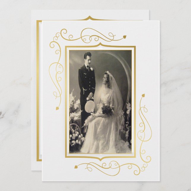 Elegant Gold 60th Anniversary Celebration Invitation (Front/Back)